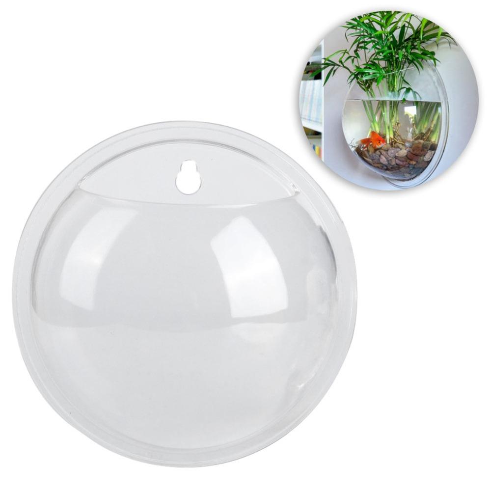 Clear Acrylic Wall Mounted Fish Bowl Round Transparent Fish Bowl  Wall Decoration