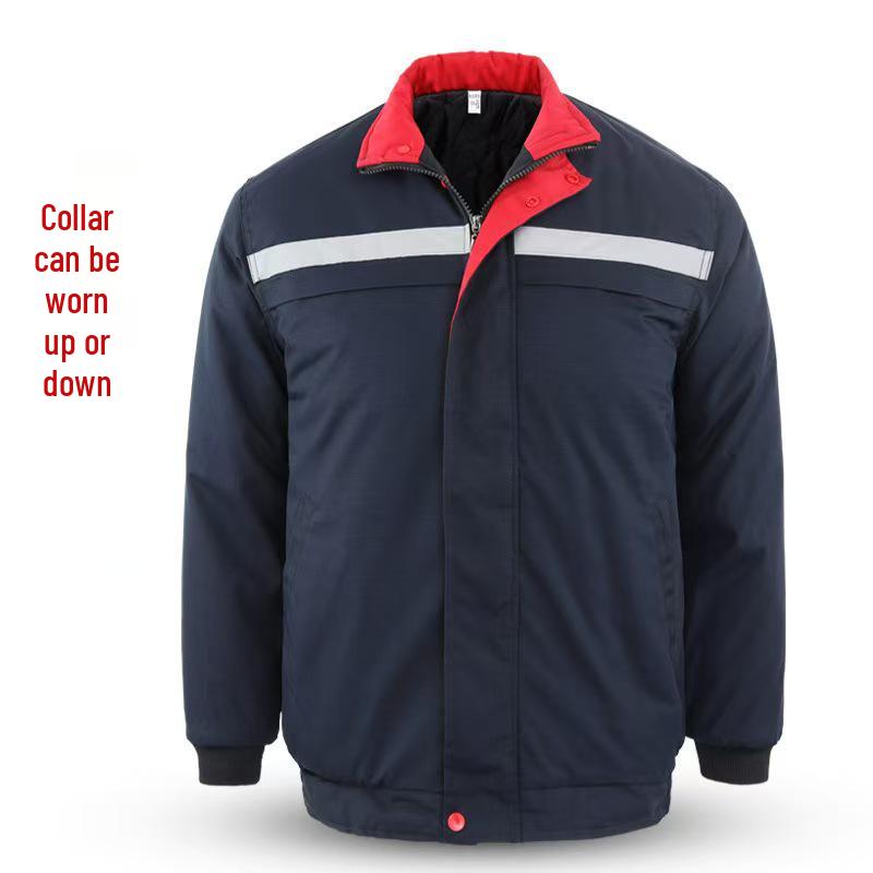 

Unisex Thickened Cotton-Padded Workwear Jacket: Cold-Proof and Warm for Workshop, Construction, and Warehousing