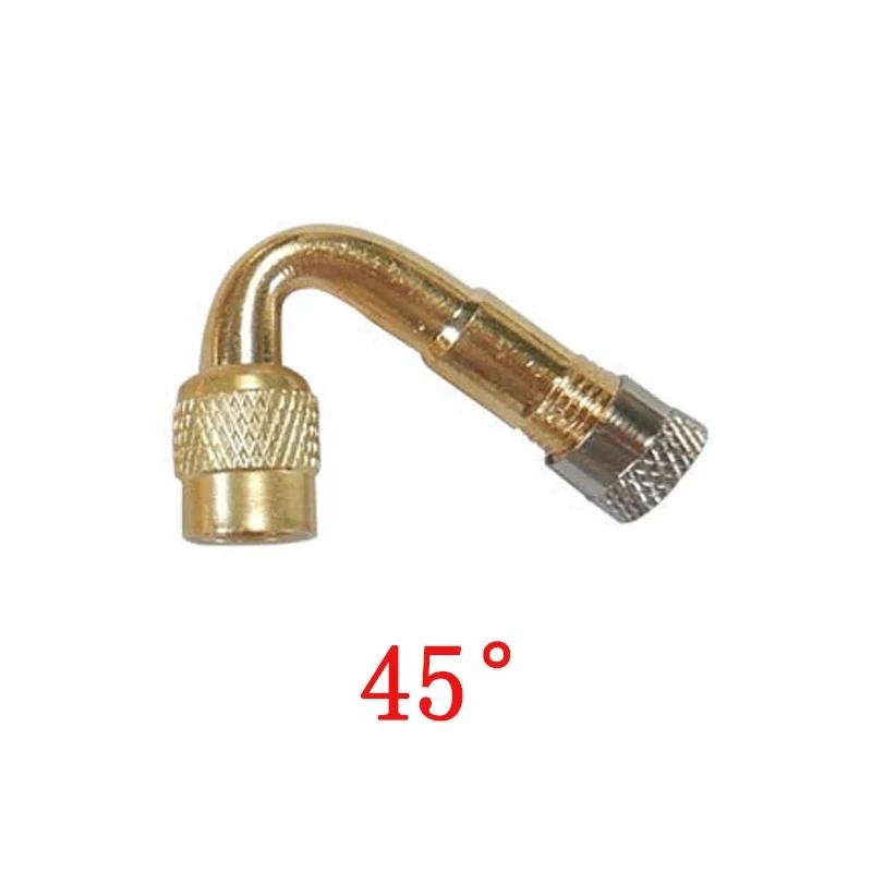 Motorcycle 45 90 135 Degree Angle Bent Valve Adaptor Golden Silver Tyre Tube Valve Extension Adapter for Truck Car Motor Bike