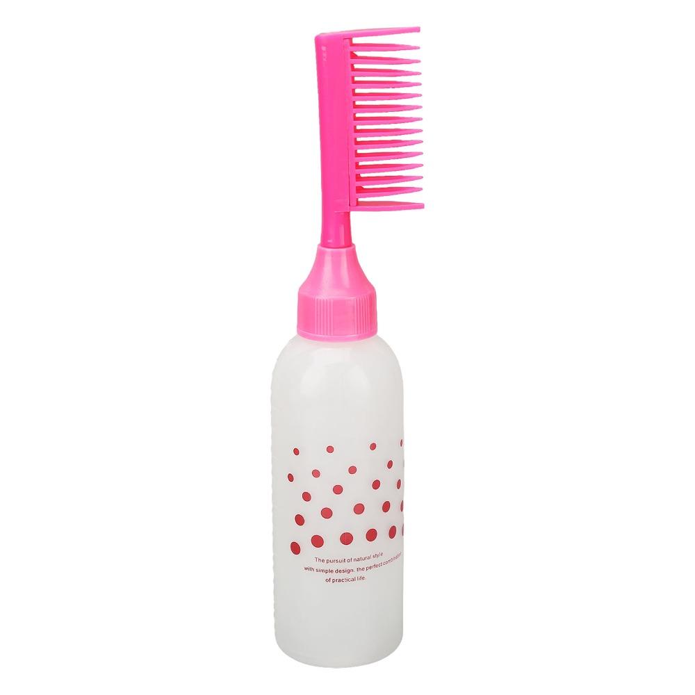 5pcs Rose Red Root Comb Applicator Professional Comb Applicator Bottle Hair Dyeing