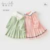 David Bella Children's Polo Dress Autumn Dress Girls' Princess Dress Women's Treasure College Style Pleated Skirt