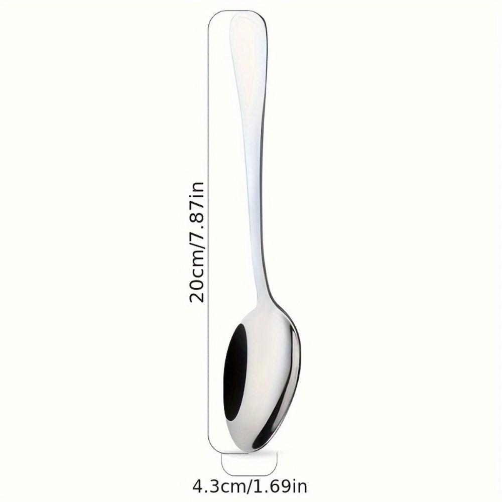 1PC Thickened Stainless Steel Tablespoon - Multipurpose Serving Spoon for Dining, Stirring, Long Handle Coffee Spoon,