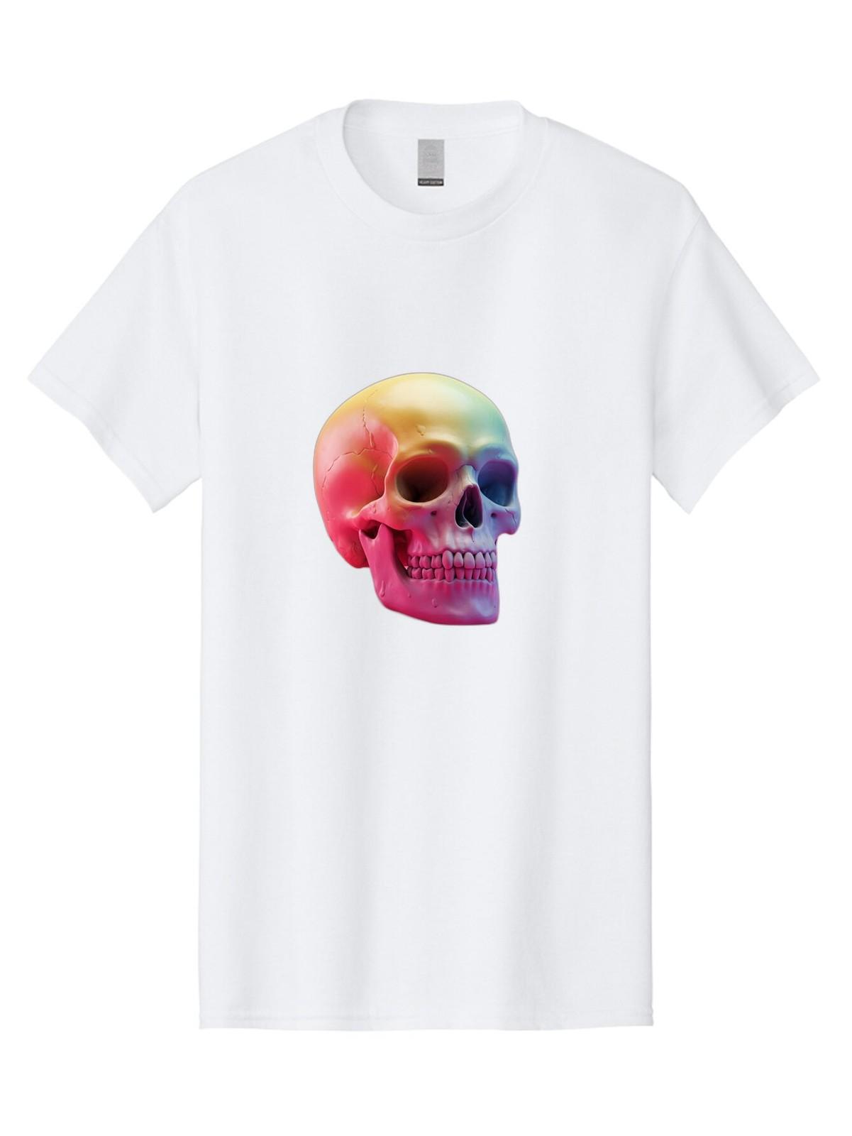 Colorful-Skull-1 Mens Graphic Tee, 100% Cotton, Casual Summer Wear S разноцветный