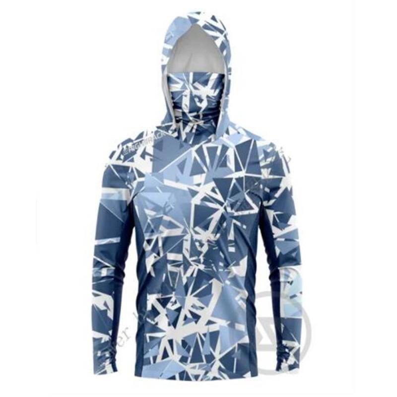 Lightweight Quick-Dry Fishing Shirt With Hood Men Outdoor Water Sports UV Protection Breathable Top