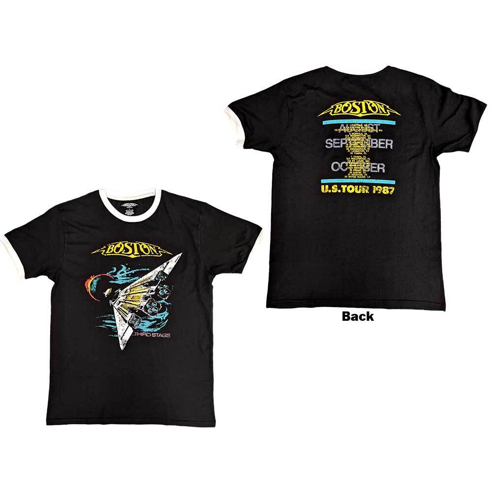 

Boston Unisex Ringer T-Shirt Mens Womens Tees Top: US Tour 87 (Back Print) 4XL