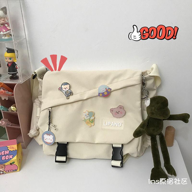 Canvas Diagonal Cross Bag Youth Fashion Casual Version Ladies Large Capacity Shoulder Bag Solid Color Women Messenger Bags Purse