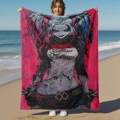 1pc Harley Quinn Outdoor Blanket - Throw Blanket, Soft , Flannel Blankets, Living Room, Travel, Camping C1209053