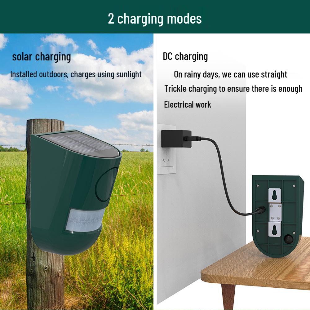 Solar-Powered Infrared Alarm: Motion-Activated Light & Sound Anti-Theft & Animal Repellent