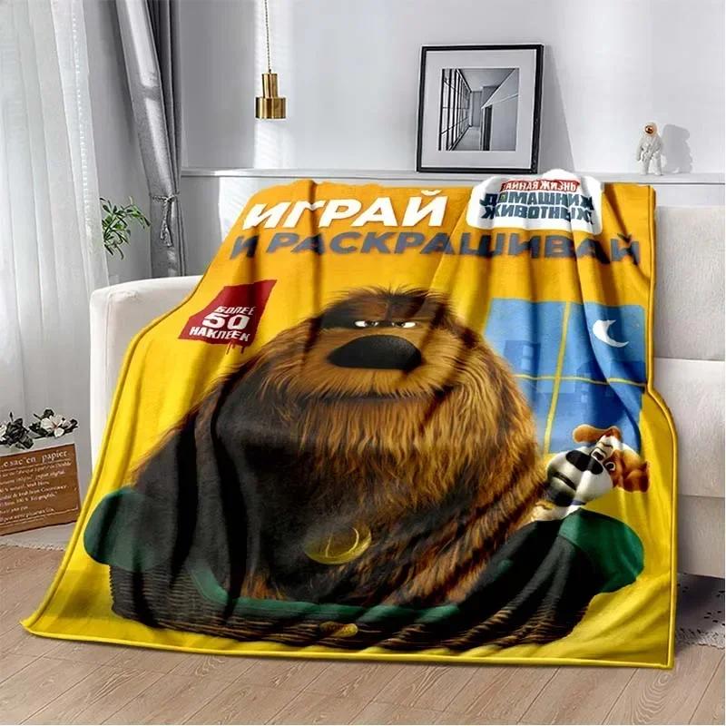 3D cartoon anime T-The Secret Life of Pets flannel blanket sofa bed living room bedroom adult children gift blanket car blanket