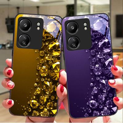 Diamantes Completos Para Xiaomi Redmi 13C Note13 12 Pro Plus 5G Note 9 13T Pro POCO X6 F5 F6 Carcasa de Teléfono de Vidrio Templado Negro