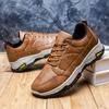 Podzimní a zimní nové módní pánské boty šněrovací kožené outdoorové lezecké boty měkké dno nízké boty pro volný čas