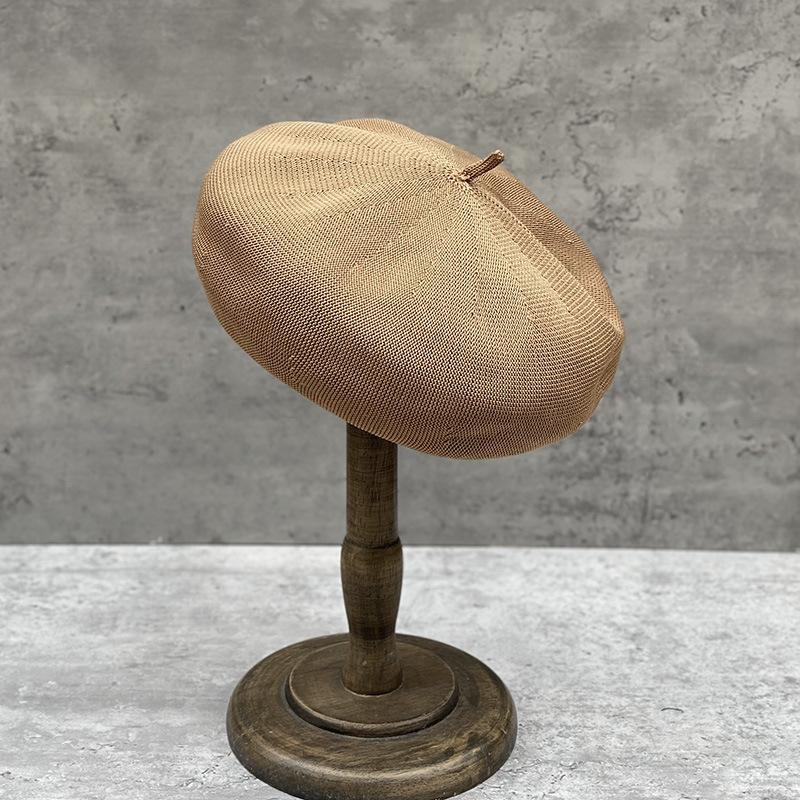 Large Simple Casual Versatile Mesh Hollow Breathable Beret Women Spring And Summer Japanese Bud Hat Big Head Circumference
