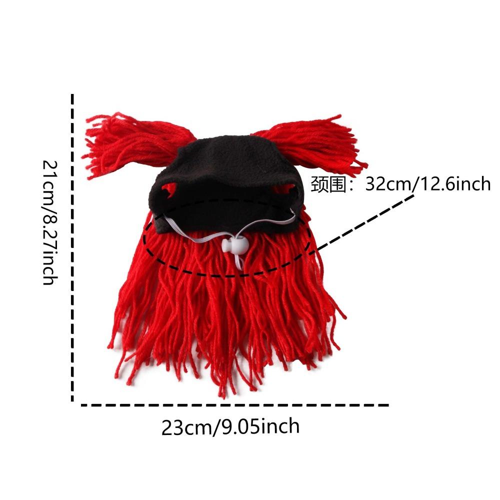 

New pet ear-leaking wool hat, rock and roll funny pet decoration transformation headgear pet supplies One size fits all