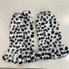 Scaldamuscoli Invernali Stampa Leopardo Calze Lunghe a Pois e Strisce Coprigambe Peluche Vintage Streetwear