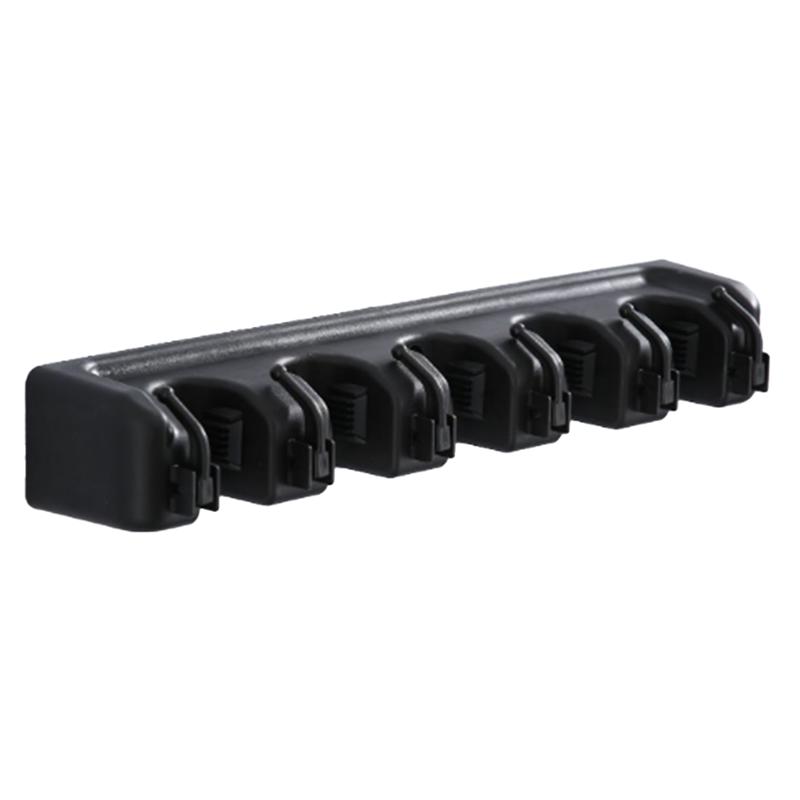 A20F-Broom Holder & Wall Mount Garden Tool Organizer Kitchen, Closet, Garage & Laundry Room Storage 5 Slots & 6 Hooks