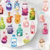 50 Transparent INS Colored Bottle Sticker Pack Waterproof Transparent PET Hand Account Decorative Guitar Notebook
