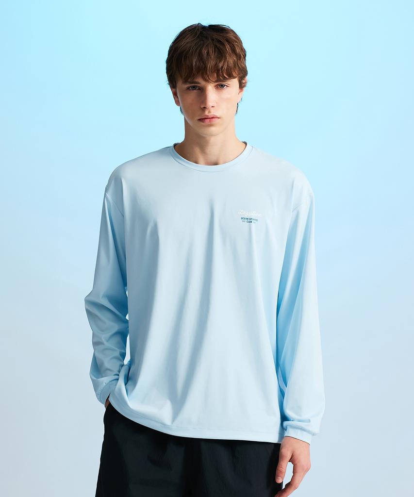 Leijibi Airfresh String Top Oversized M Long Sleeve Rash Guard Sky Blue