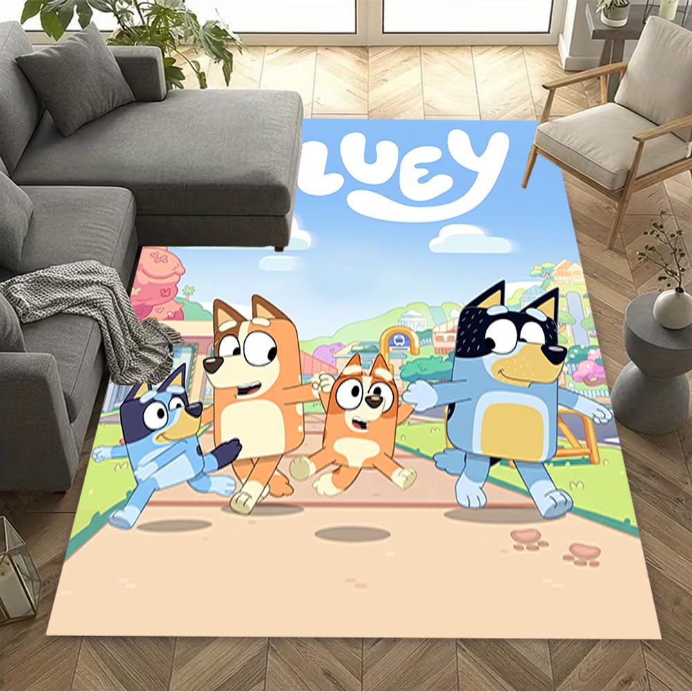 Bluey Friends Adventure Area Rug Perfect for Dormitory Foyer Study room Game Room Anti-slip Rug Anime Office Decor Perfect Birthday/Christmas Gift Ide