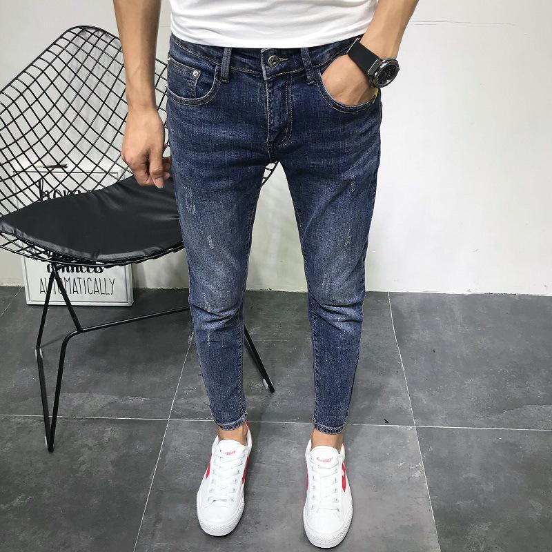 Men's Slim Fit Skinny Jeans: Trendy Autumn Elastic Long Pants