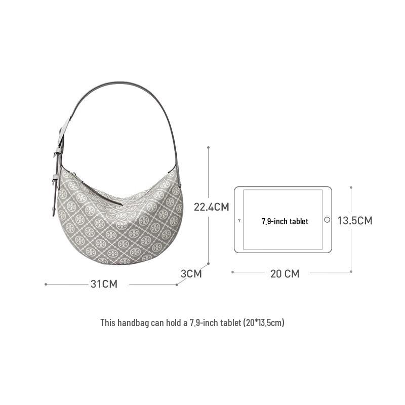 Tory Burch T Monogram Small Crescent Shoulder Bag