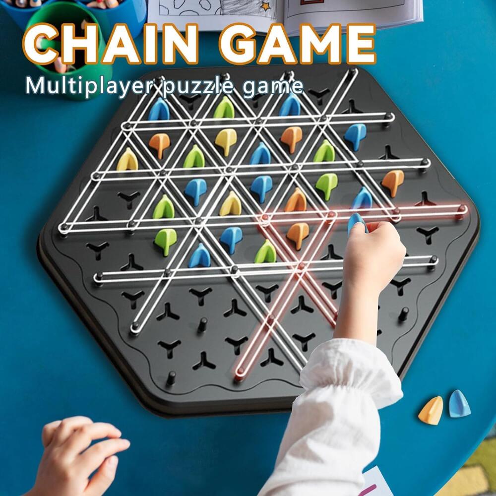 Triangle Board Game Chain Triangle Chess Game Triangle Rubber Band Game Territory Capture Family Game Puzzle Strategy Games for Kids and Adults
