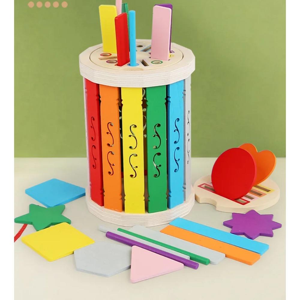 Montessori Wooden Color Sorting Toys Shape Matching Fine Motor Toys Sensory Game Early Educational Puzzle Toys for Toddlers