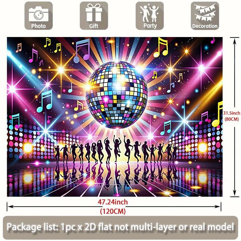 The 2D plane depicts a crowd dancing joyfully under a large disco ball.
