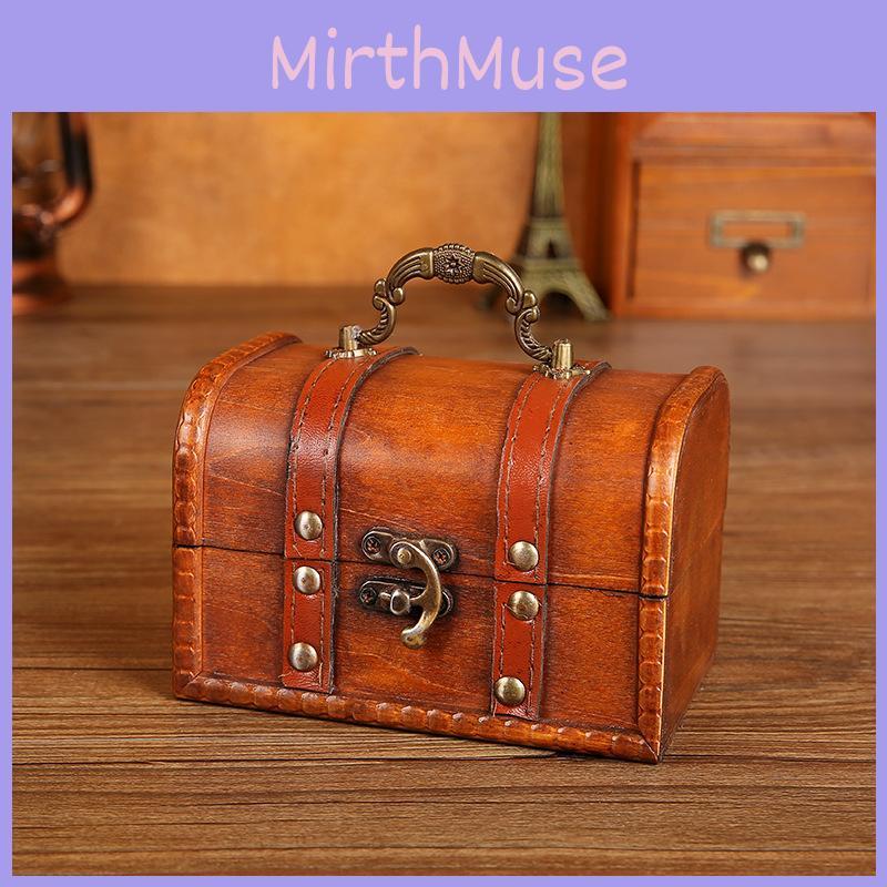 Desktop Wooden Storage Box With Lock For Dustproof Decoration In Office Bedroom