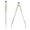 Stainless Steel Food Tongs with Heat-resistant Wooden Handles, Anti-scald Steak Tongs, BBQ Outdoor Grill Tongs, Bread Clips