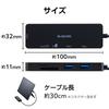 ELECOM USBHUB Alimentado por Barramento x 3 Slot para Cartão SD microSD 30cm Preto USB-C USB-A + U3H-MSD3007BBK