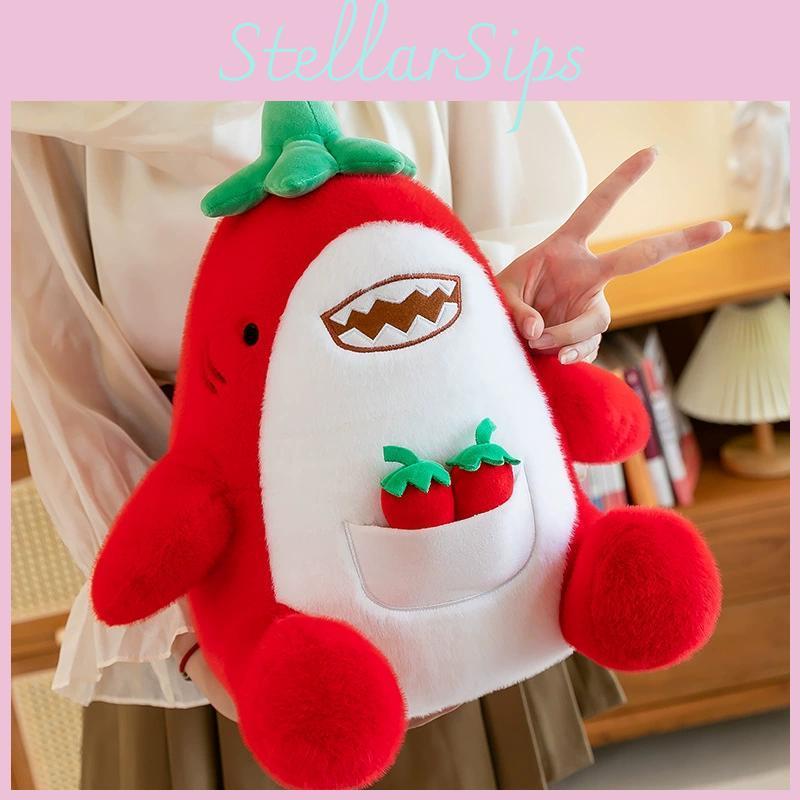 Creative Chili Pepper Shark Plush Doll Marine Animal Cushion Plushie Toy Gift