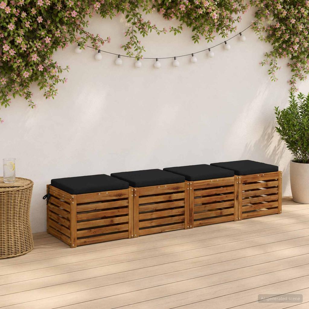 4 piece Seat Cushions SOEST 4 pcs. 100percent  Polyester Black