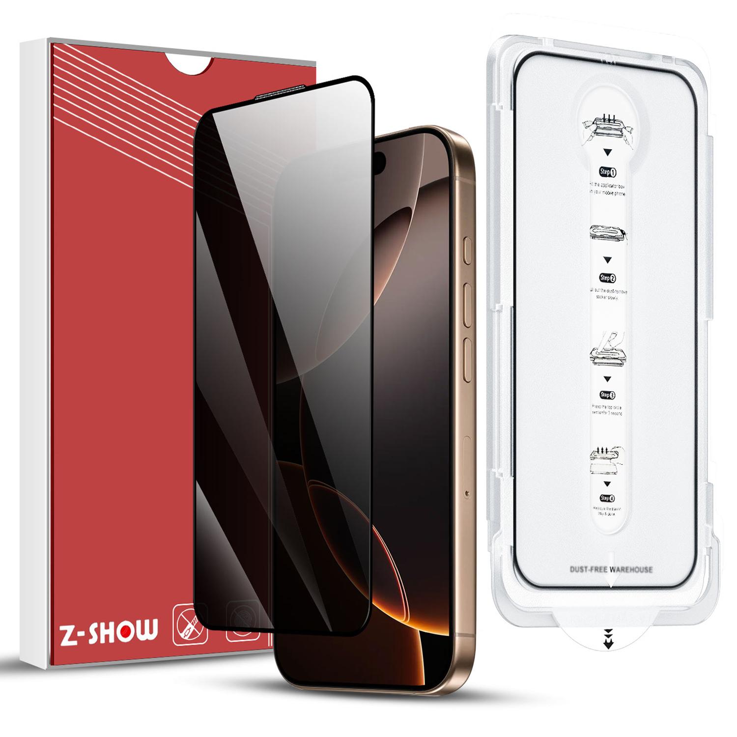 

For iPhone 14 Pro Max Anti-Spy Screen Protector Temered Glass Film with Dust-Proof Net As Shown A