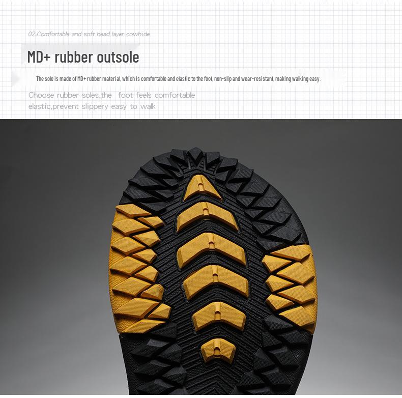 2025 Men's Plus Size Cowhide Toe-Loop Flip-Flops: Lightweight Retro Beach & Casual Thick Sole Sandals