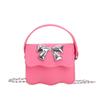 Cute Color Solid Silver Bow Decoration Kid Mini Shoulder Chain Bag Daily For