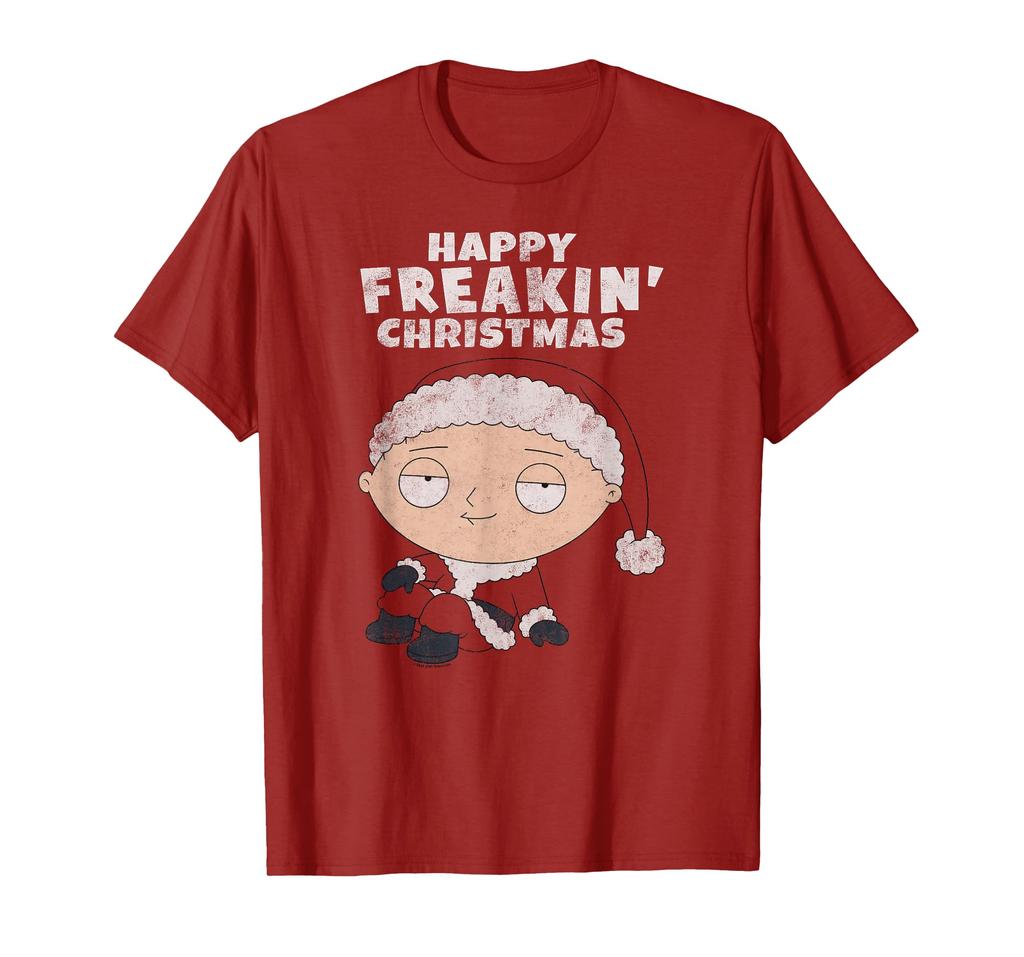 Family Guy Happy Freakin' Christmas Stewie Distressed Art T-Shirt