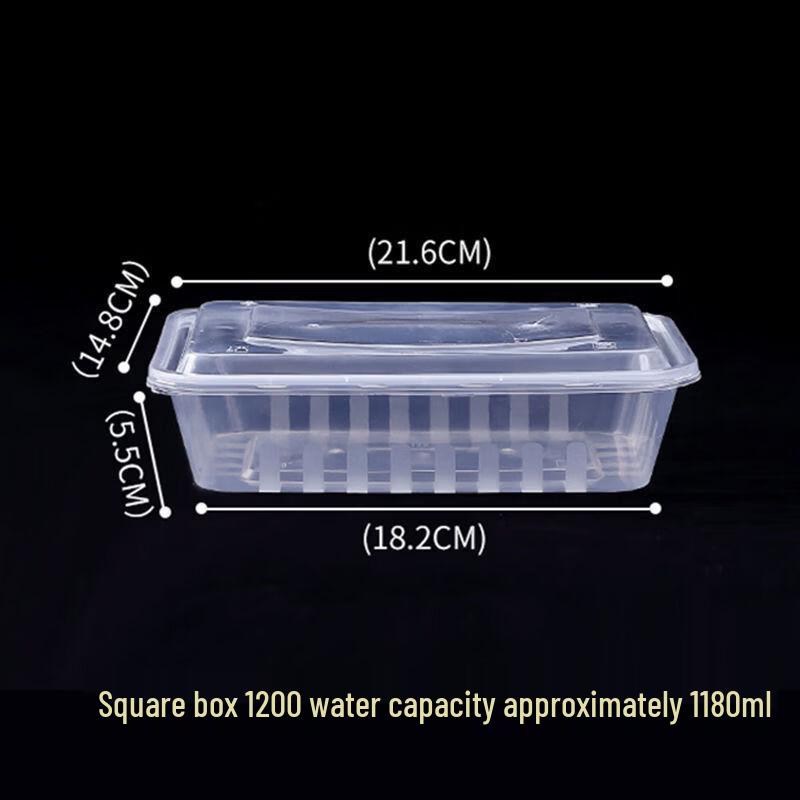 Disposable 1200ml Clear Rectangular Plastic Food Containers