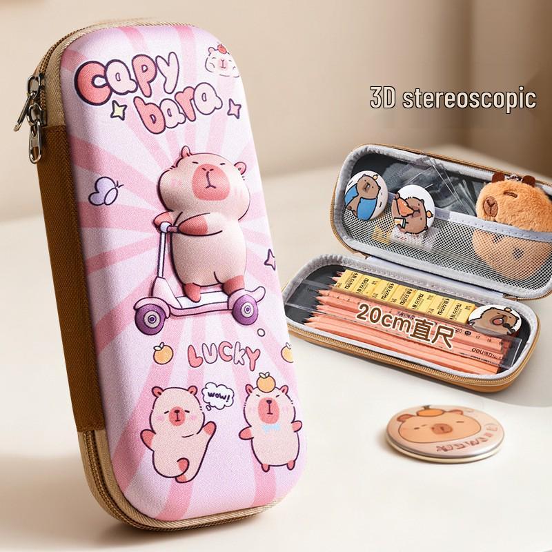 3D Capybara Pencil Case: Large Capacity, Multifunctional School Stationery Box for Kids