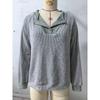 Womens Color Block V Neck Loose Long Sleeve Knit Sweater