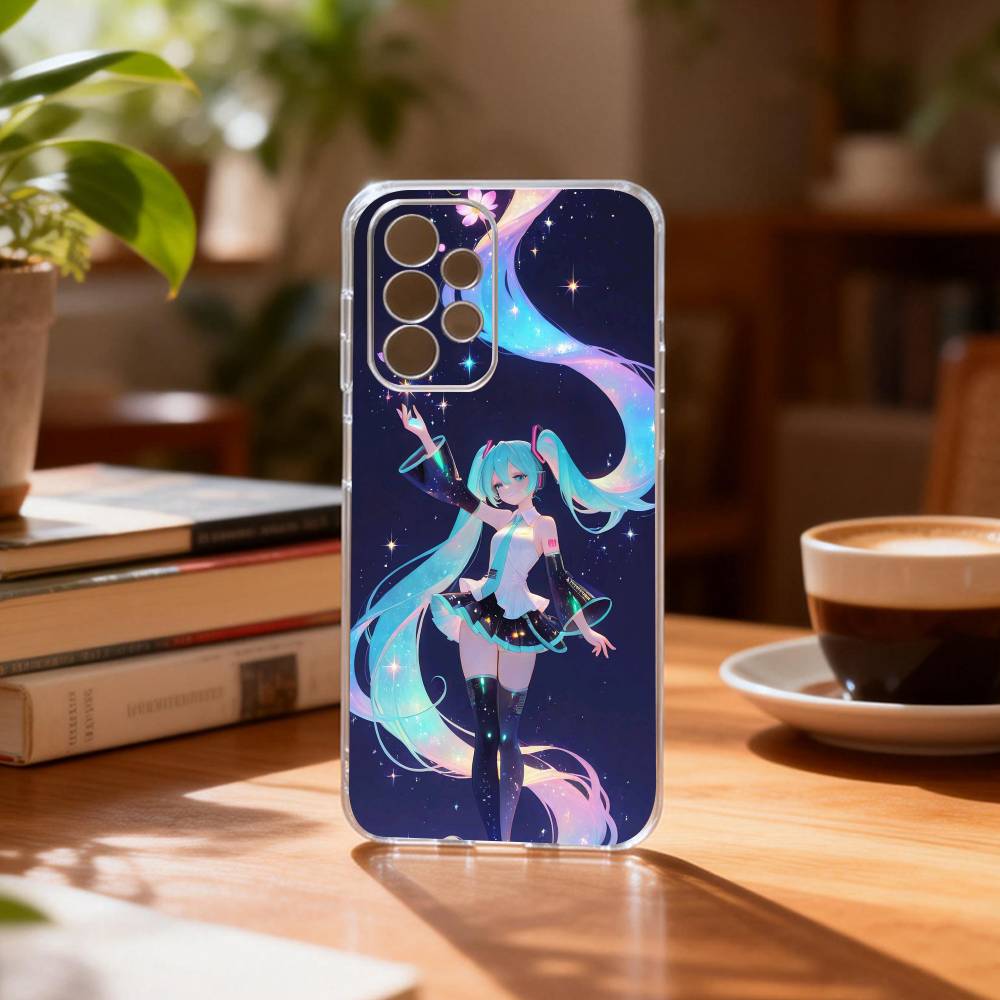 Anime cute M-MIKU Phone Case Transparent Silicone Soft For Samsung S25,S24,S21,S22,S23,S30,Ultra,S20,Plus,Fe