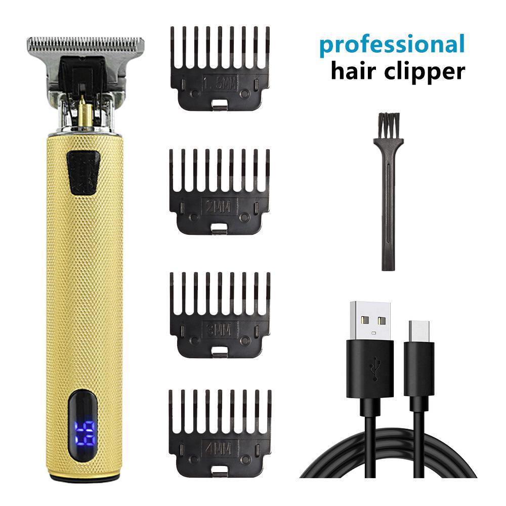 Rechargeable Metal Hair Clipper: Oil Head, Carving, Bald, and Cross-Border Electric Razor.