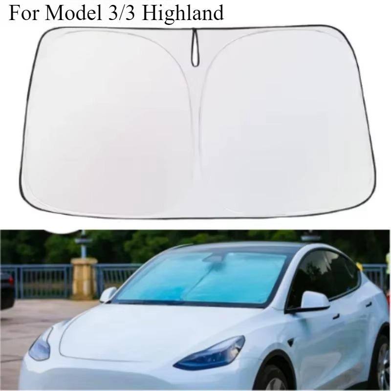 For Tesla Model 3/Y 2025 Car Front Screen Sunshade Car Windshield Sun Protection Heat Insulation Summer Sunshade Window Shade