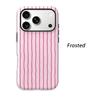 Cute Sweet Minimalist Retro Pink Red Vertical Striped Pattern Film Aesthetic Protective Shockproof Bumper Phone Case For iPhone 14 15 16 Pro Max Plus