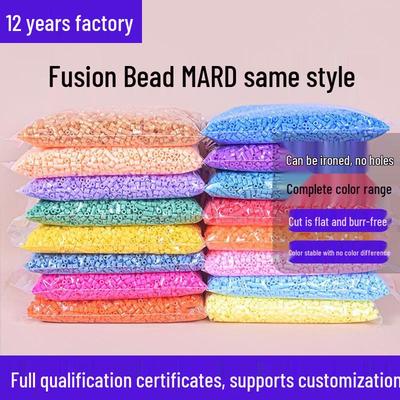 2.6mm Small Red Bean Perler Beads Refill Pack, Mixable Iron-on Holeless, 120 Fusion Colors