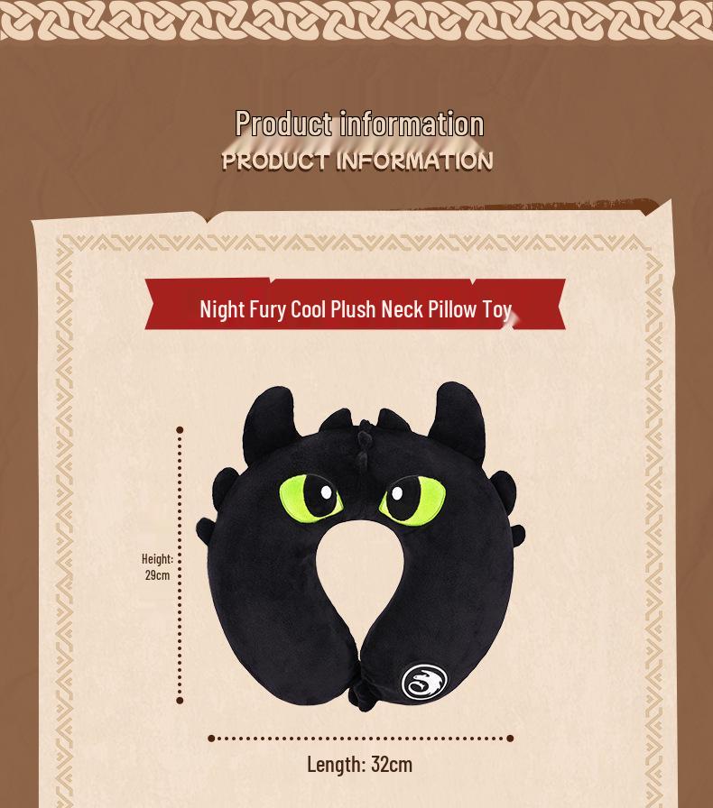 Universal Studios "How to Train Your Dragon" Toothless Plush Keychain - Night Fury Toy Ornament Pillow