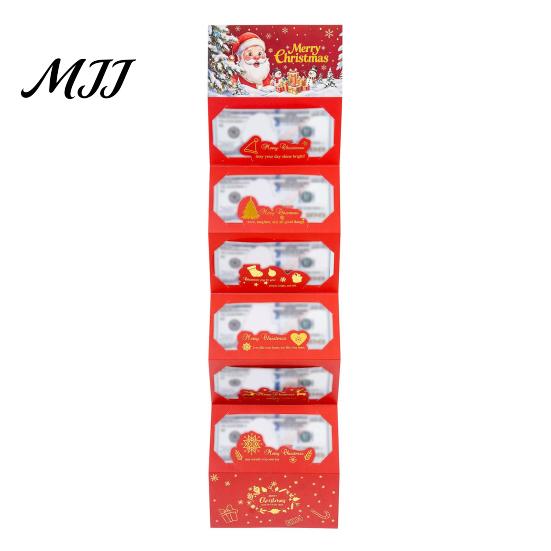Christmas Gift Giving Supplies Money Card Holder with 6 Slots, Santa/Elk/Tree Theme Cash Box for Santa Claus Bills And Cards, Festive Cardboard