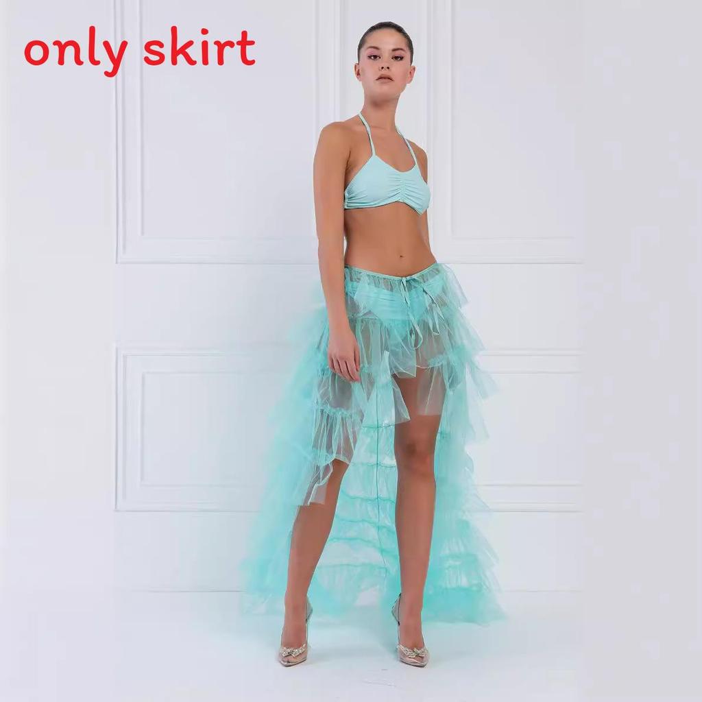 Classic Solid Color Pleated Midlength Skirt With Splicing Design For Office Wear
