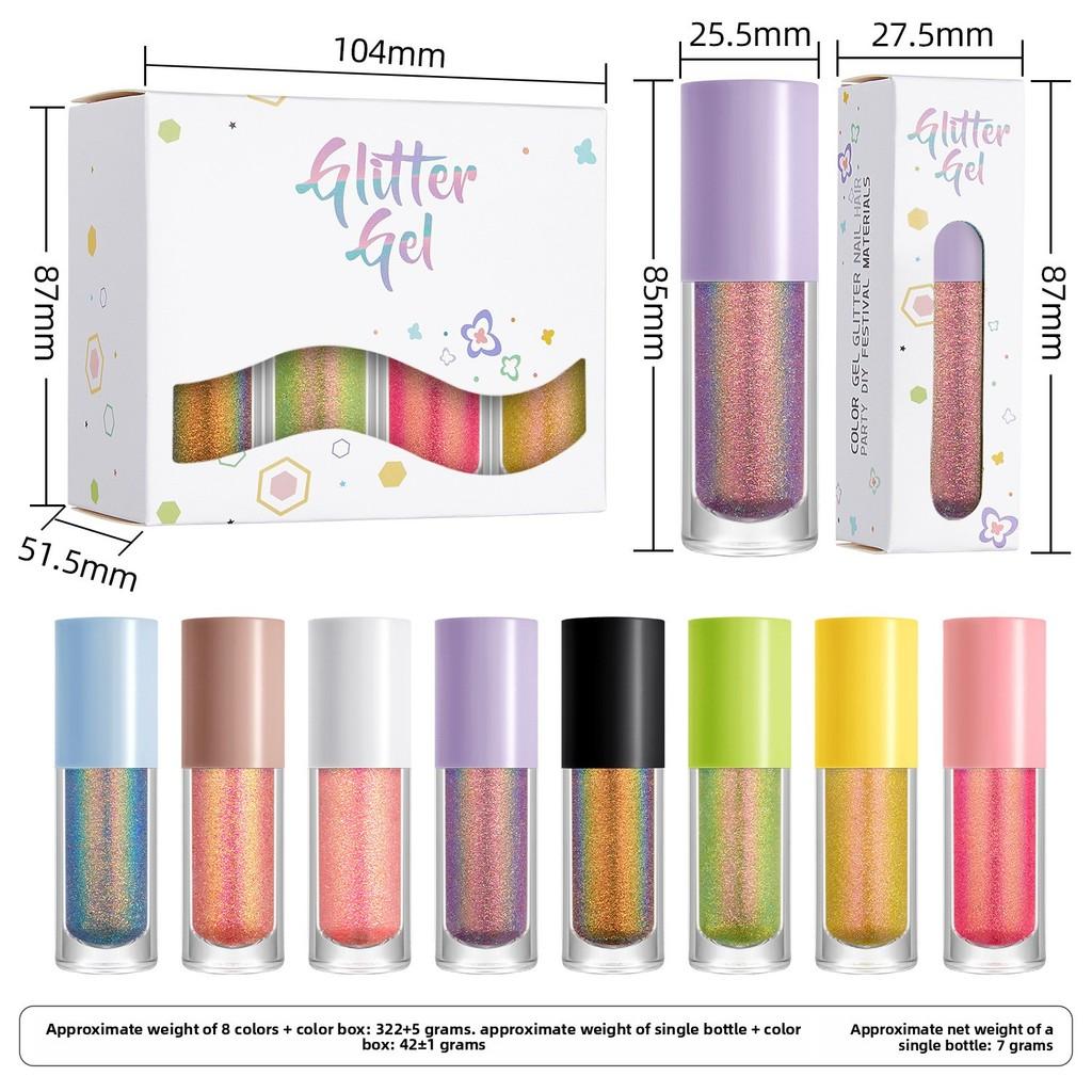 Colorful Chameleon Liquid Eyeshadow Set With Rainbow Glitter For Creative Makeup Looks