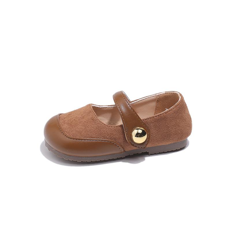 Girls' small leather shoes, new spring/autumn styles, Korean-style children's shallow-toe casual shoes, soft-soled baby shoes, retro princess shoes
