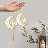 3pcs Wooden Handicrafts Hanging Ornaments for Ramadan, Star and Moon Tassel Hanging Ornaments, Home Decoration,Hanging Ornaments
